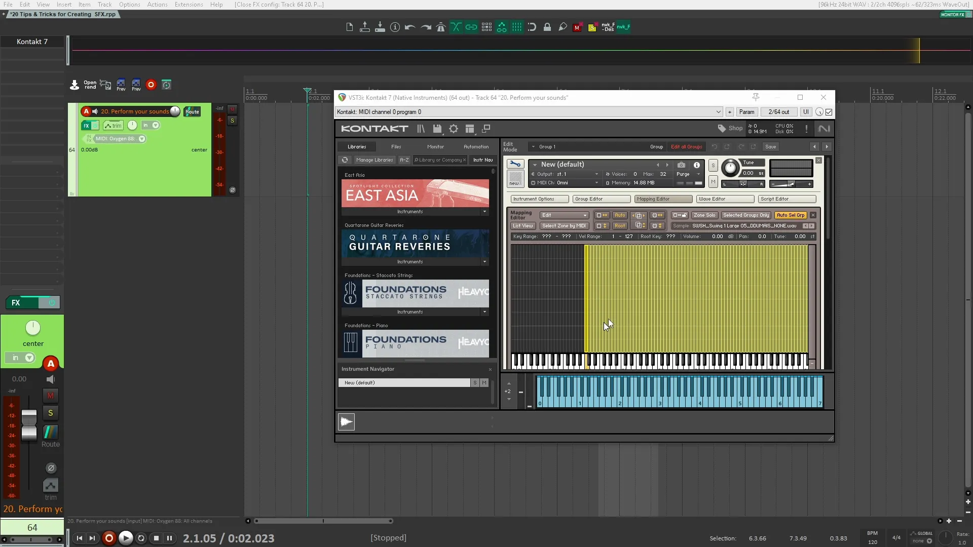 Performing sounds example