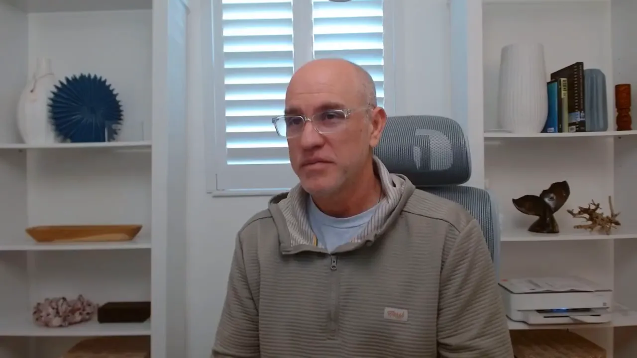 Presenter centered in a virtual office with a blurred Orange Carrot logo, explaining cross-channel funnel strategy