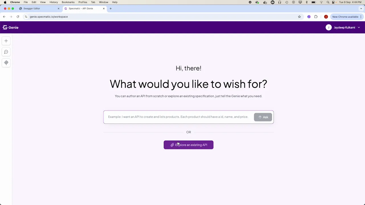 Spec upload progress and enrichment stage in Genie