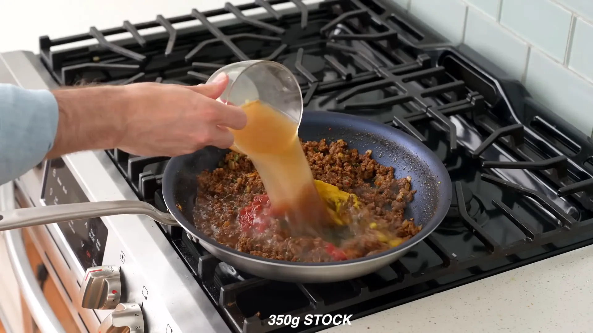 Stirring the sauce ingredients