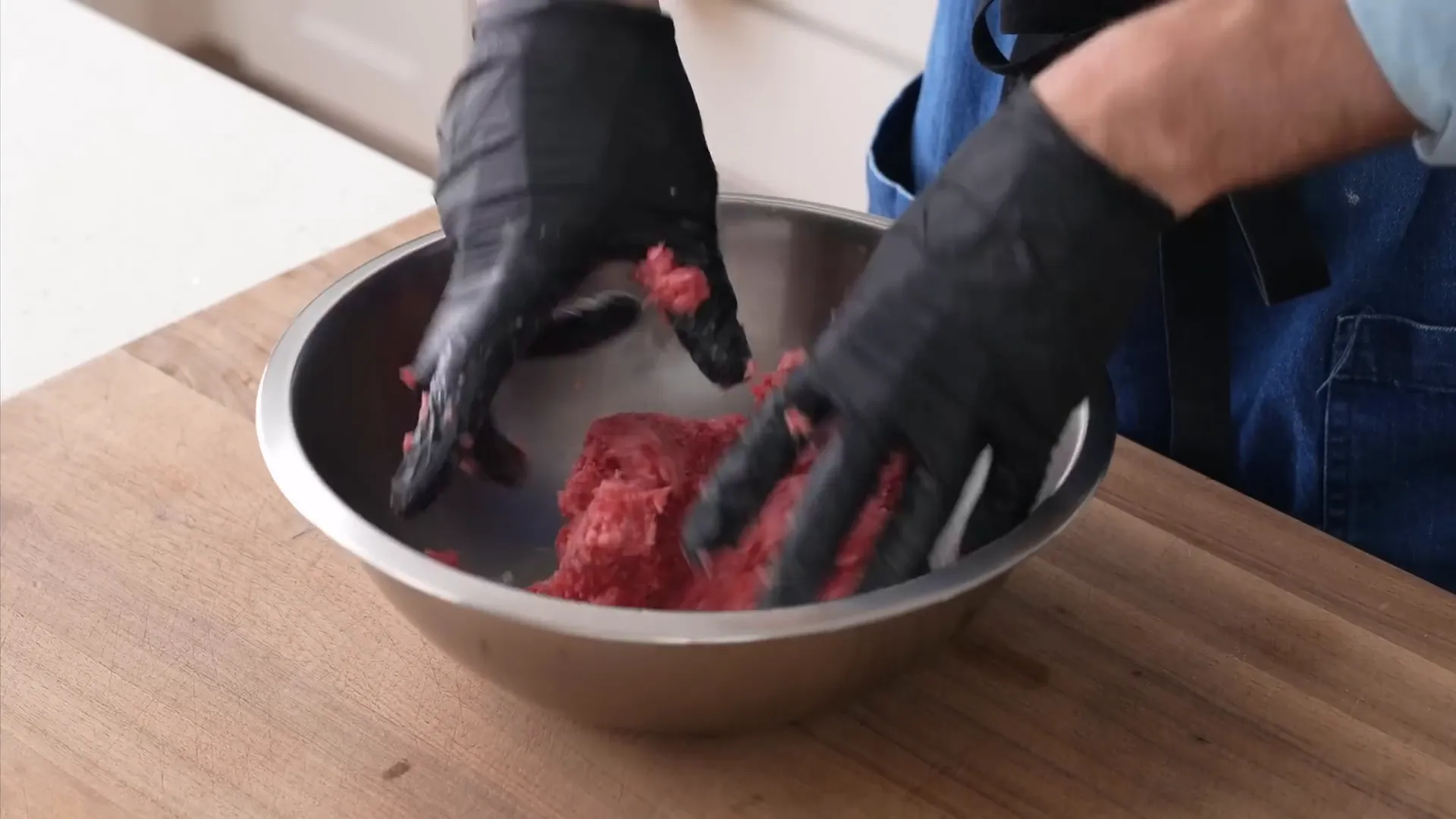 Ground beef sitting in the bowl