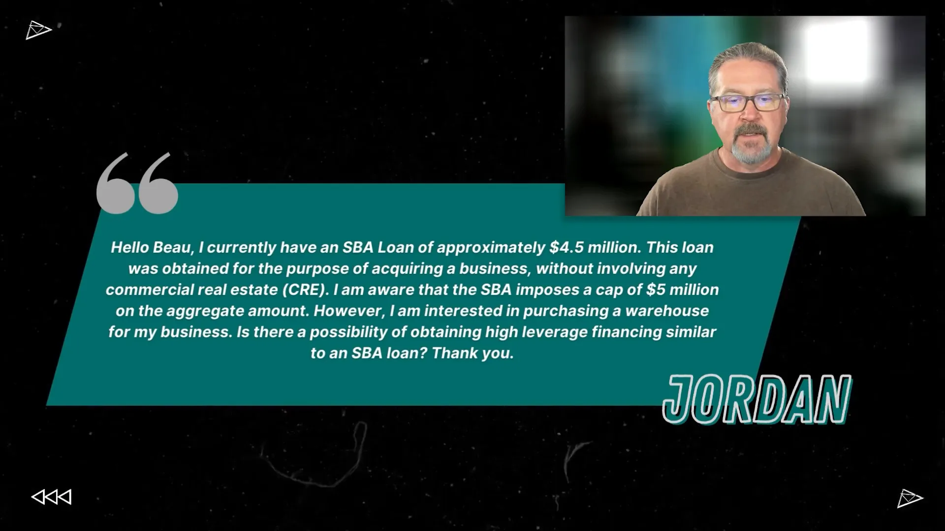 Jordan's SBA Loan Situation