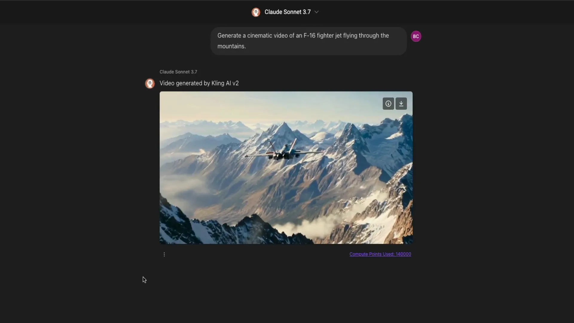Video generation interface in Chat LLM Teams