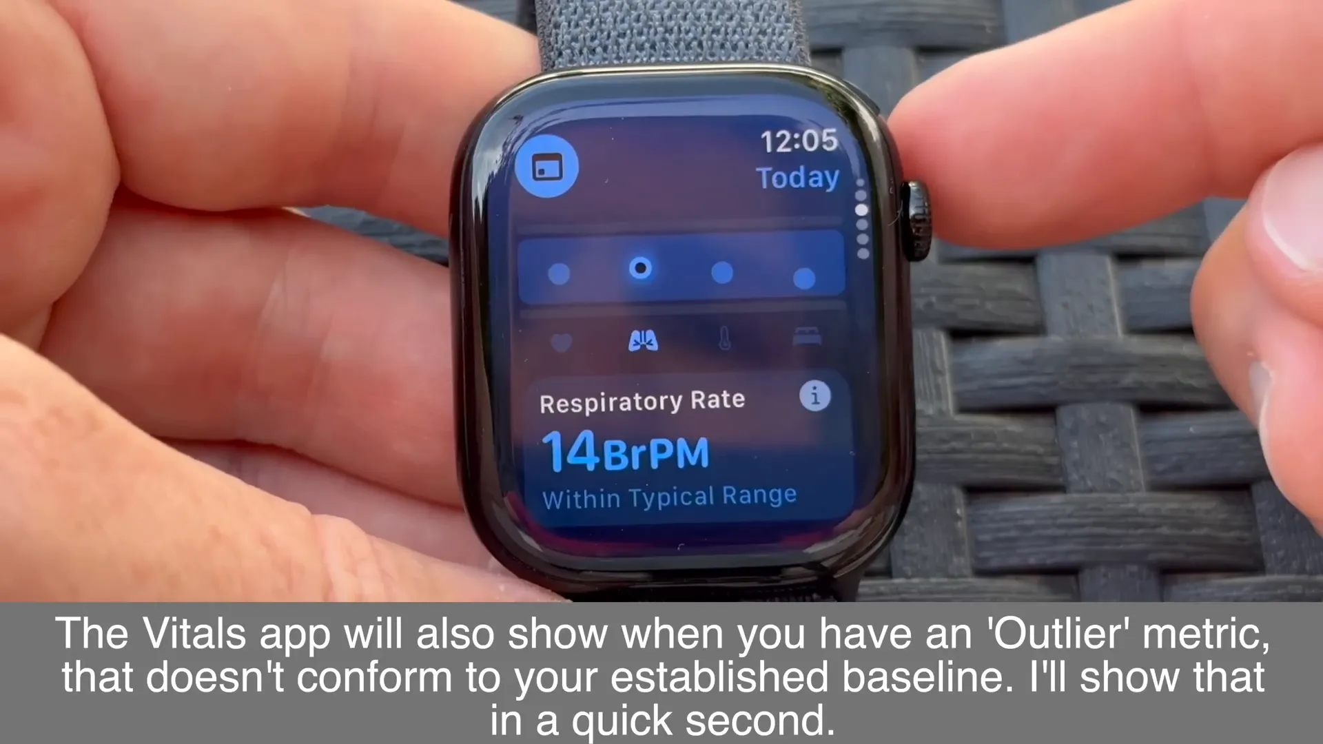 Vitals app interface on Apple Watch Series 10