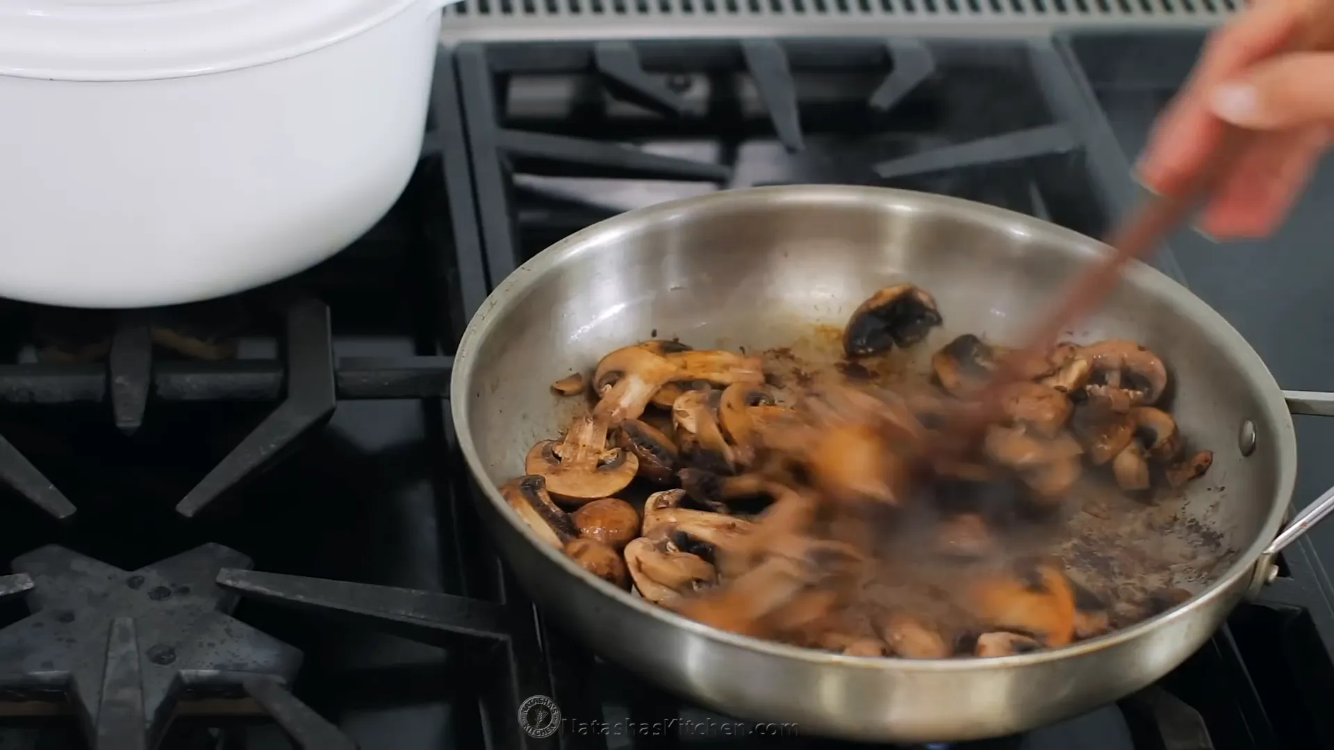 Mushrooms cooking