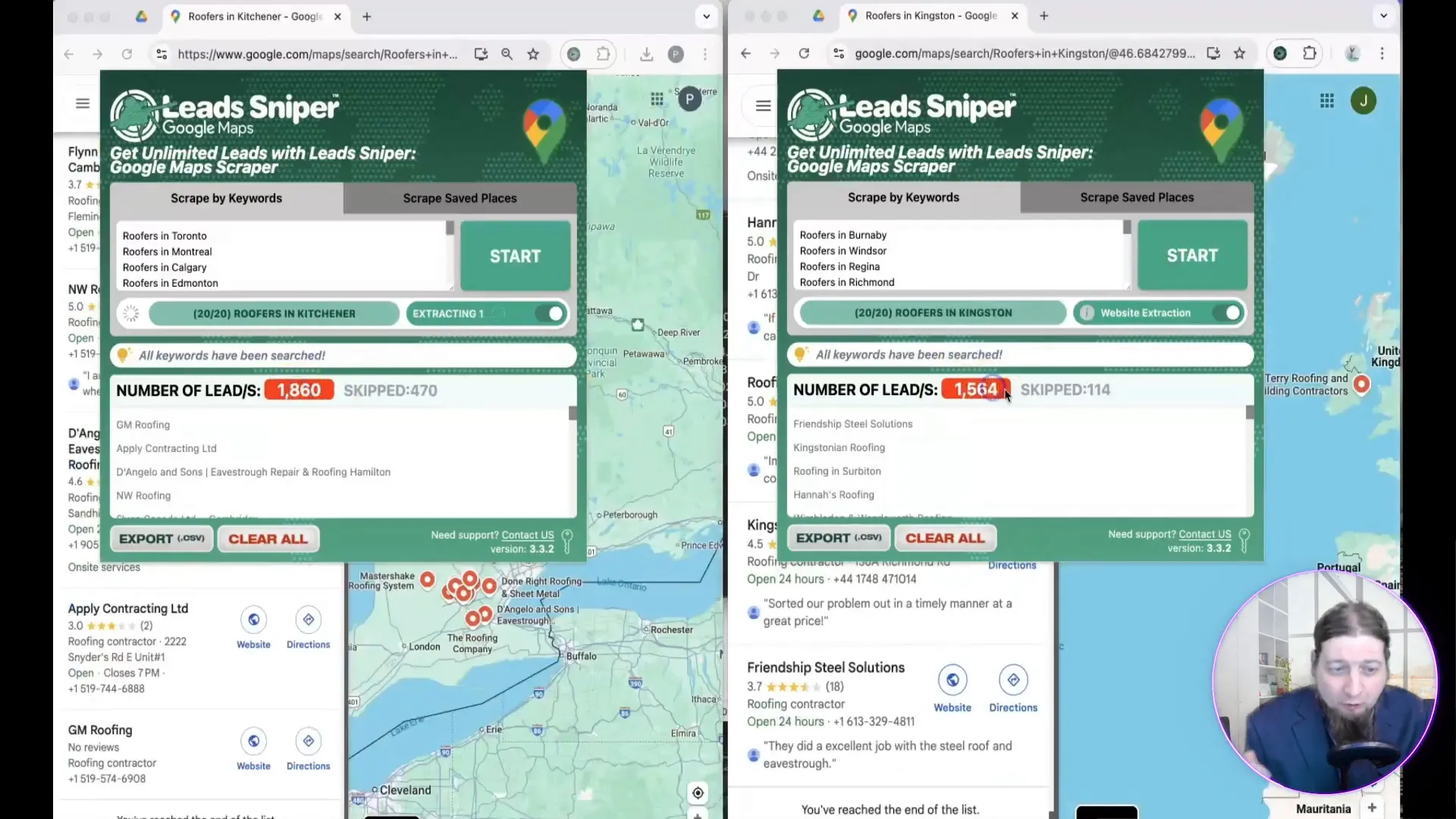 Leads Sniper generating leads demo