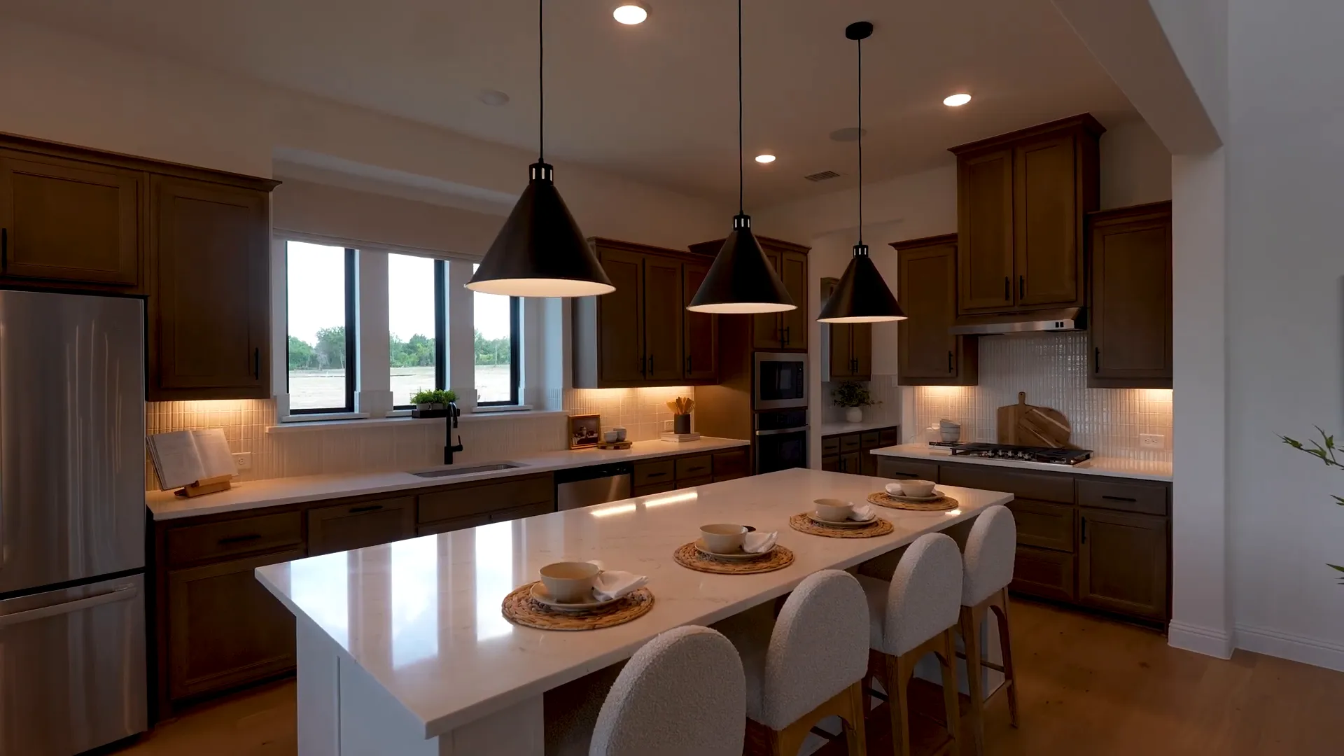 Kitchen island with seating for four
