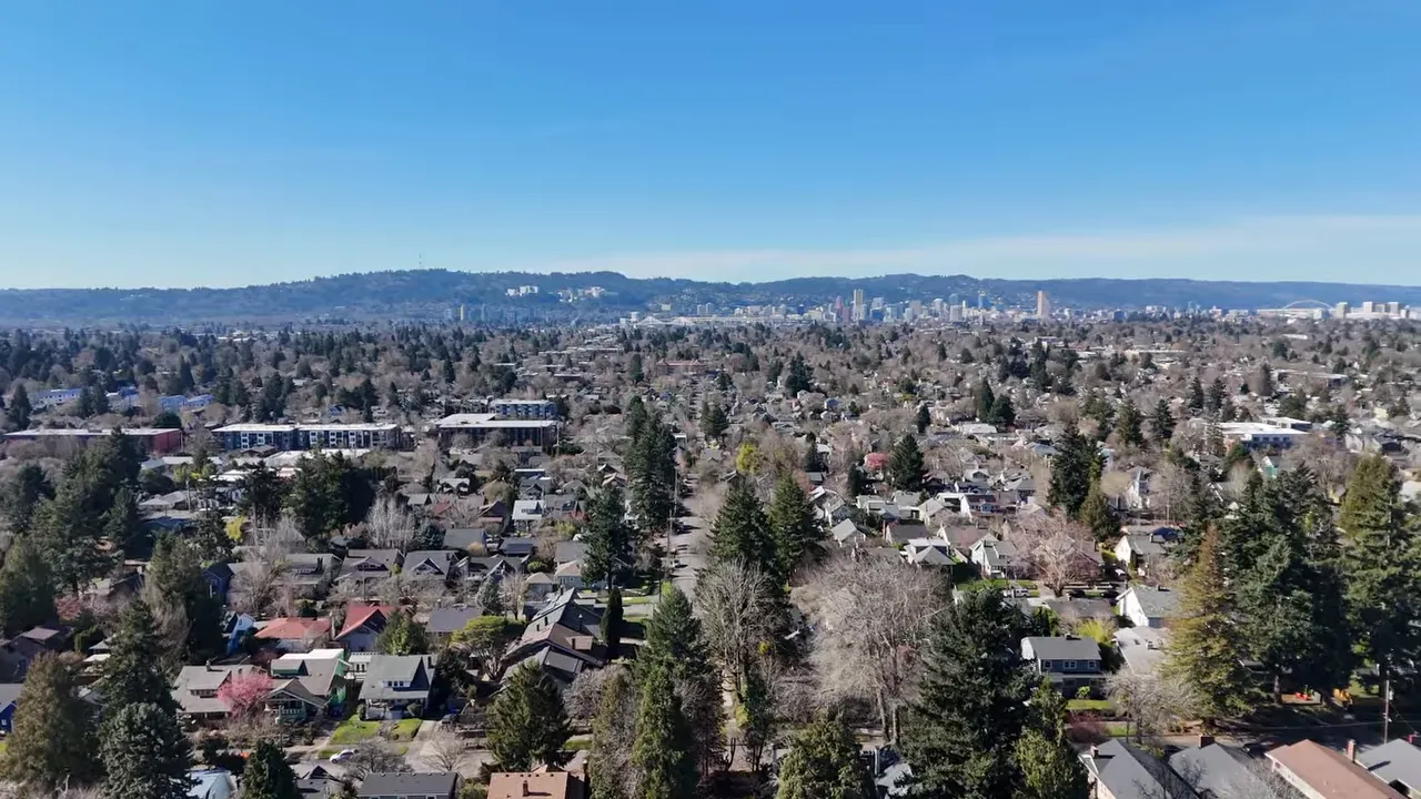 Aerial view of Southeast Portland