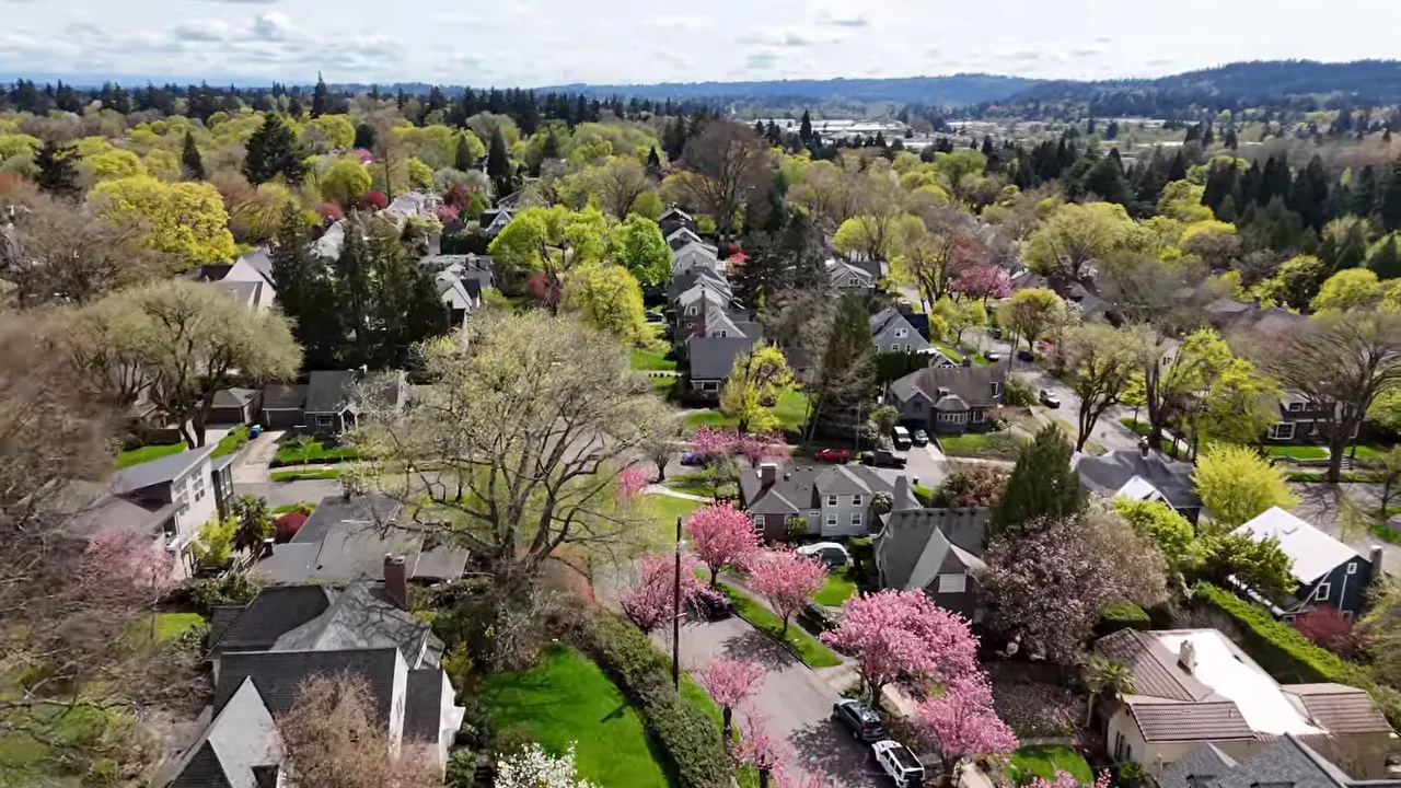 Aerial view of Southeast Portland