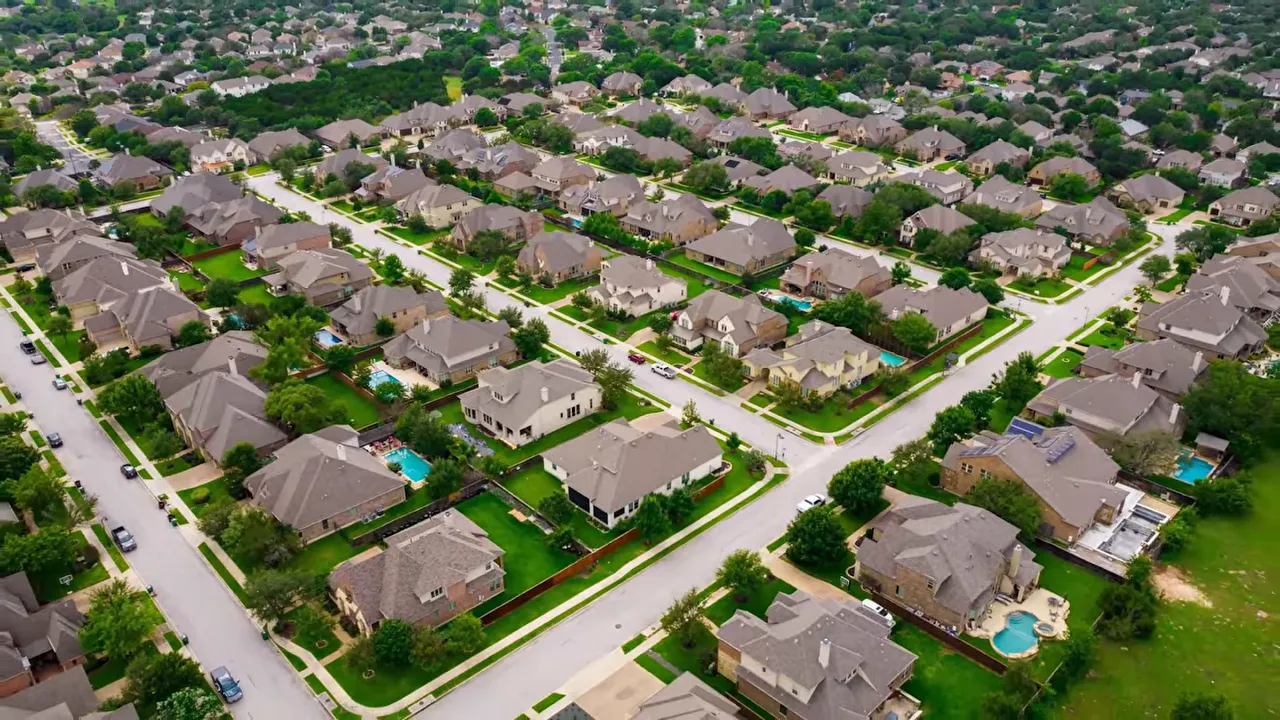 Aerial view of new construction homes in McKinney