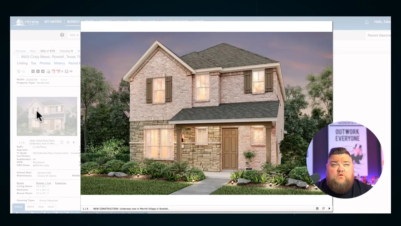 Exterior rendering of a two-story brick new construction home