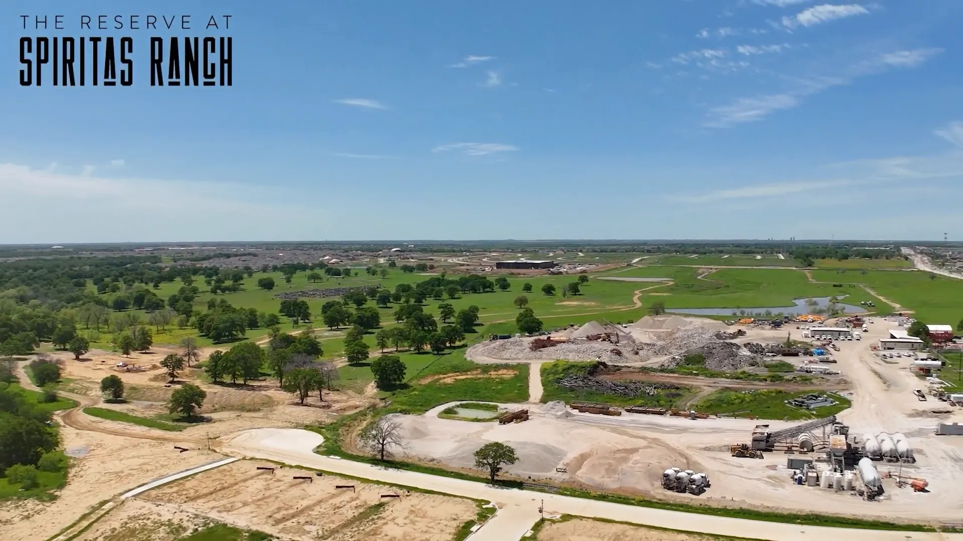 Drone view of deep lots and lakefront proximity at The Reserve at Spiritas Ranch