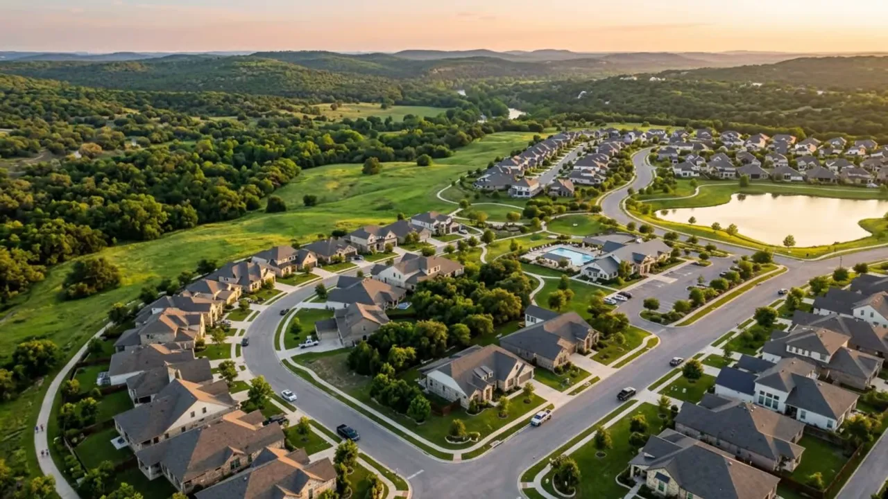 Aerial view of New Braunfels TX