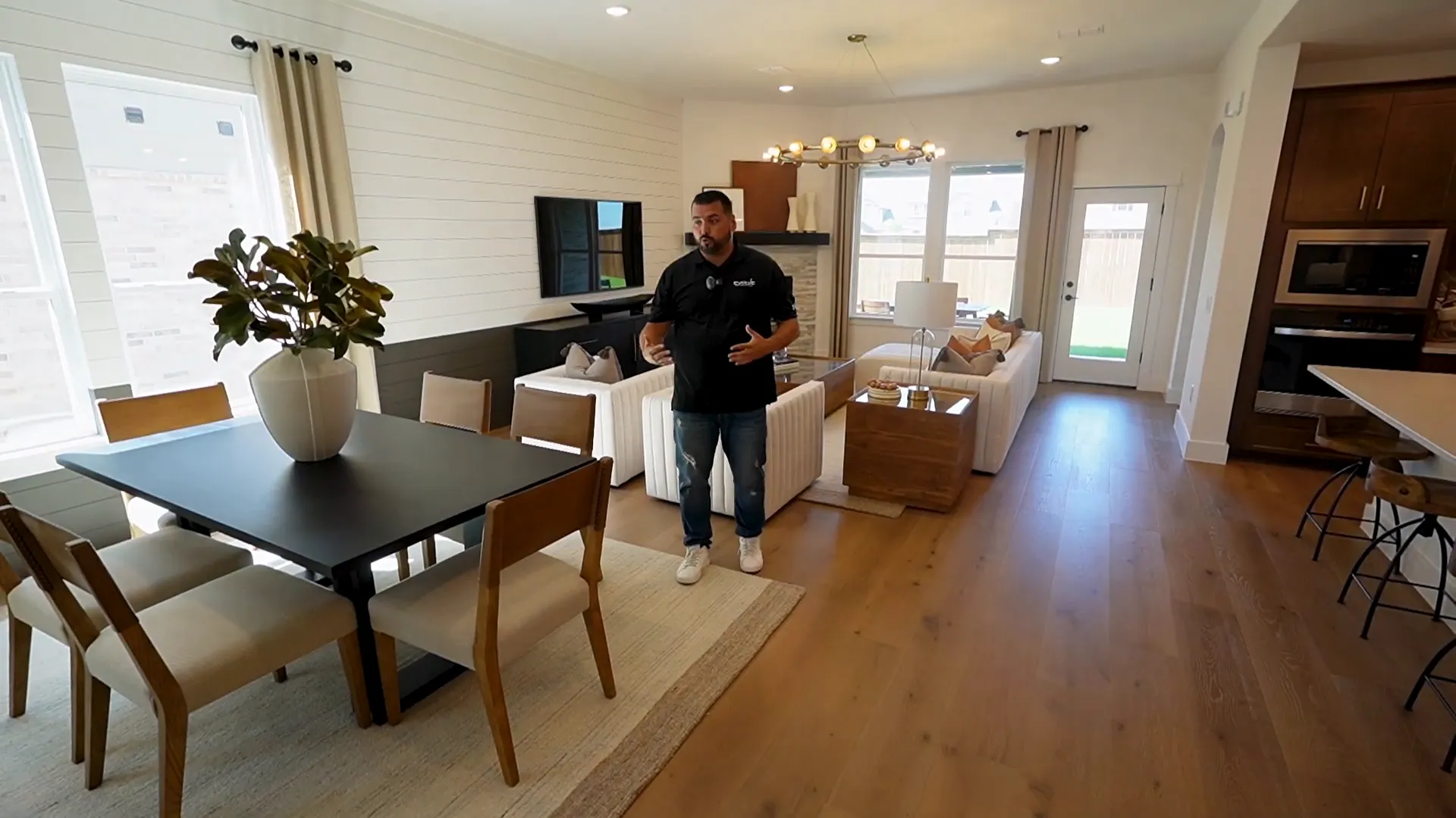 Casual dining area with windows and seating for six