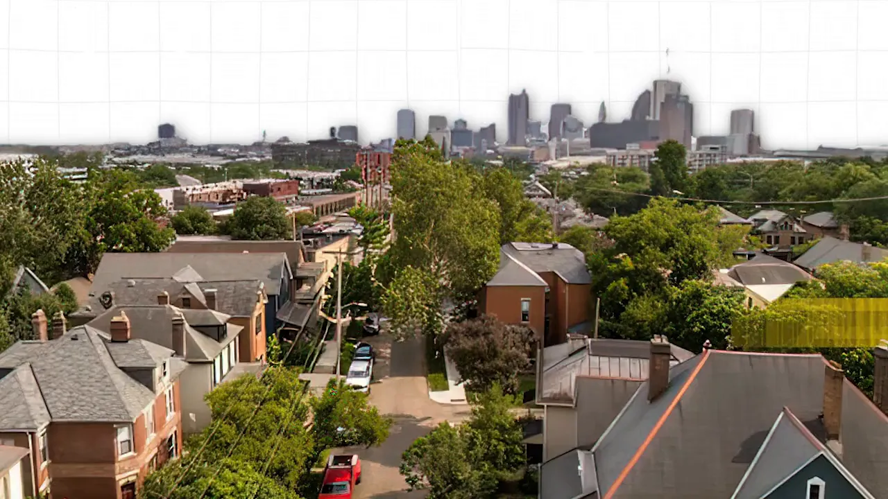 On-screen home price figure of $300,000 to $500,000 discussed in Columbus Ohio relocation video