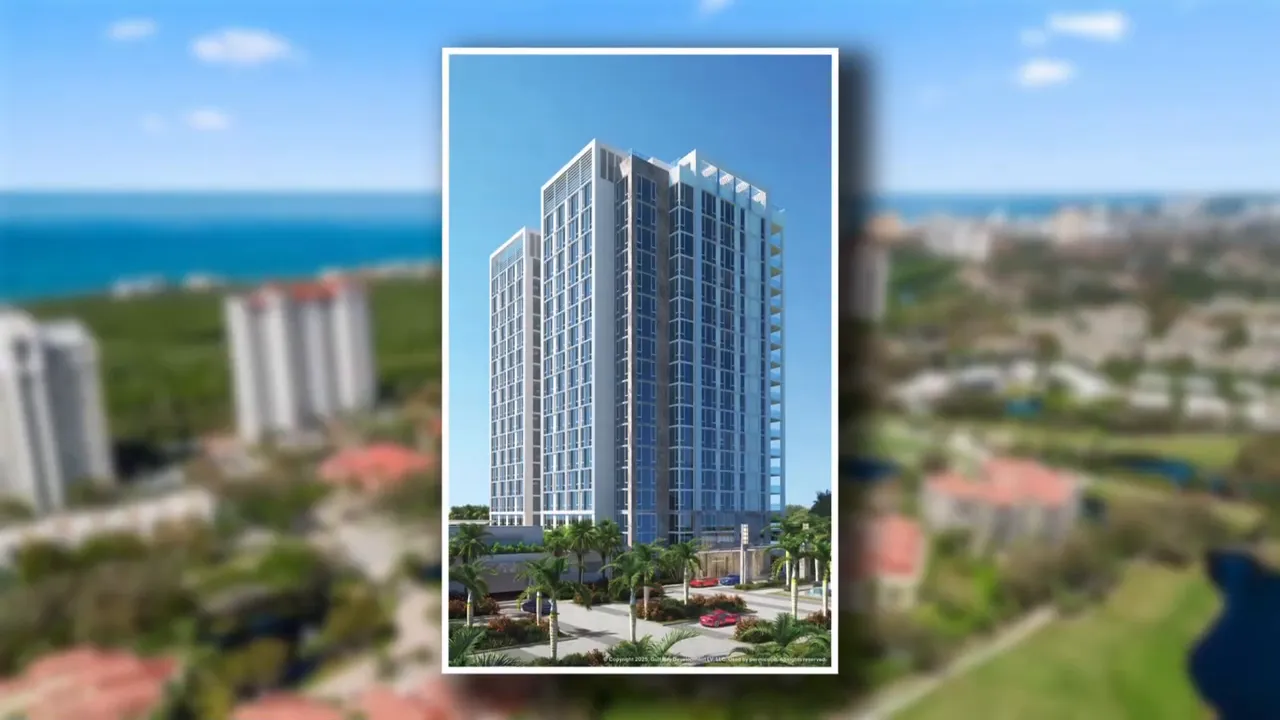Two side by side renderings of luxury high rise towers