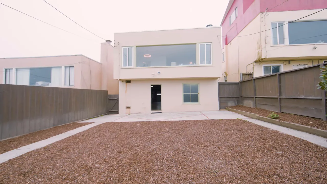 Backyard view with distant ocean glimpses in Daly City
