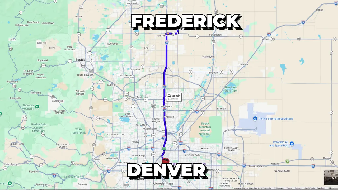 Frederick, Colorado location map graphic
