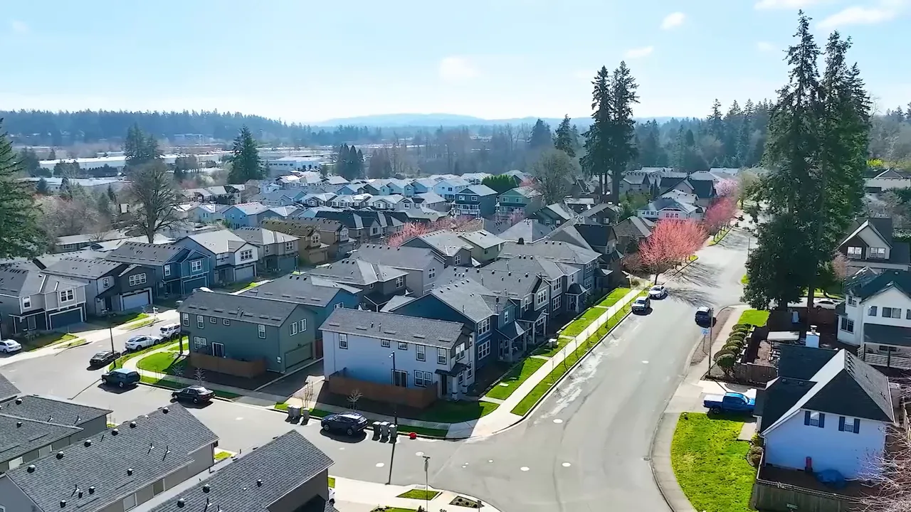 Aerial view of Tigard neighborhoods