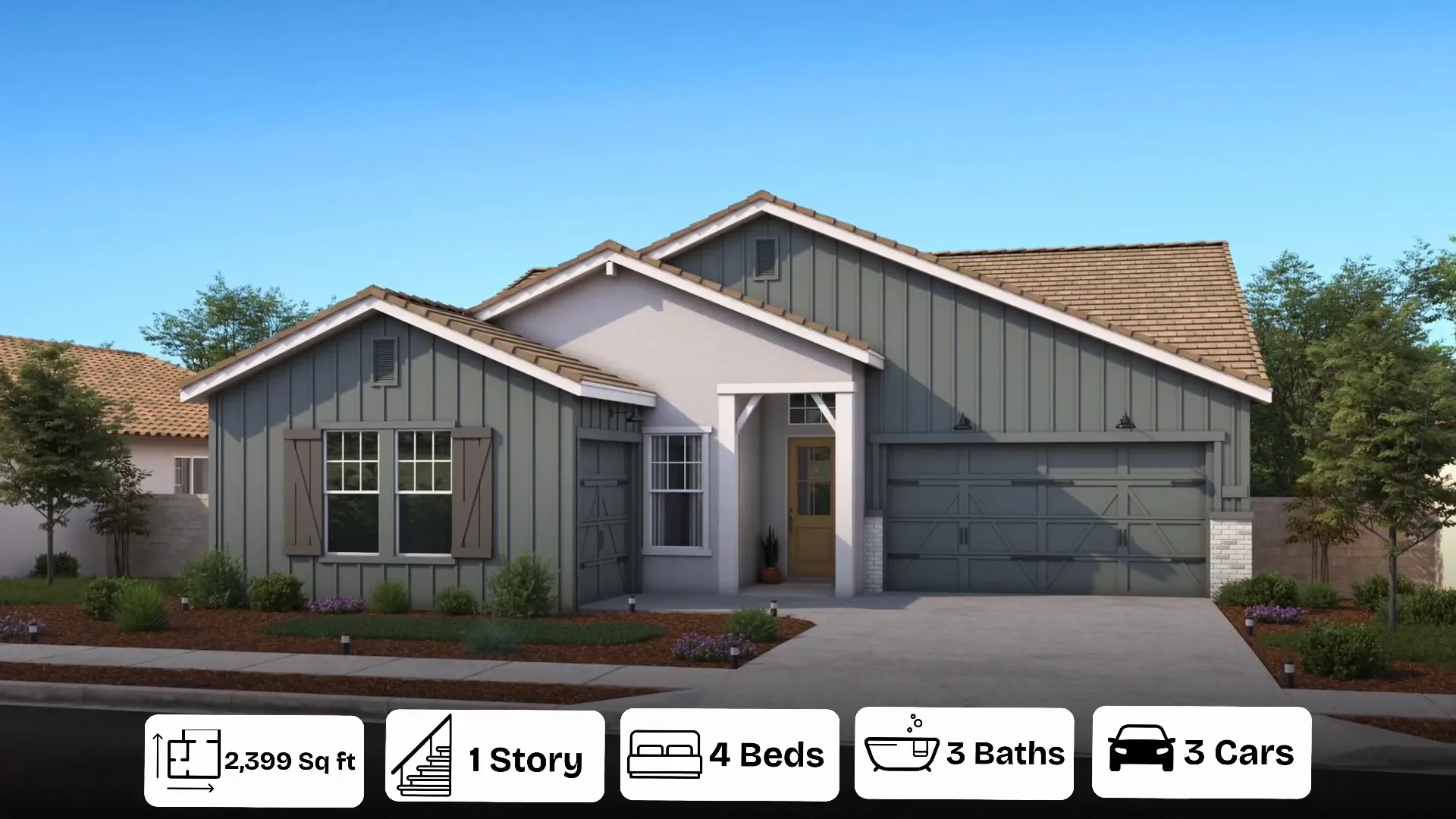 Bright flexible front room with a white table, four black chairs, built-in shelving and a window