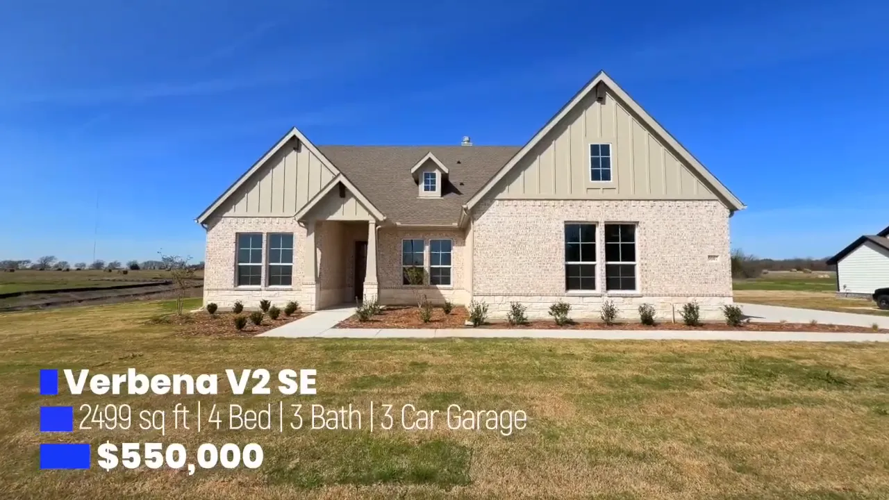 Verbena V2 SE house front exterior in Blue Ridge TX no HOA community