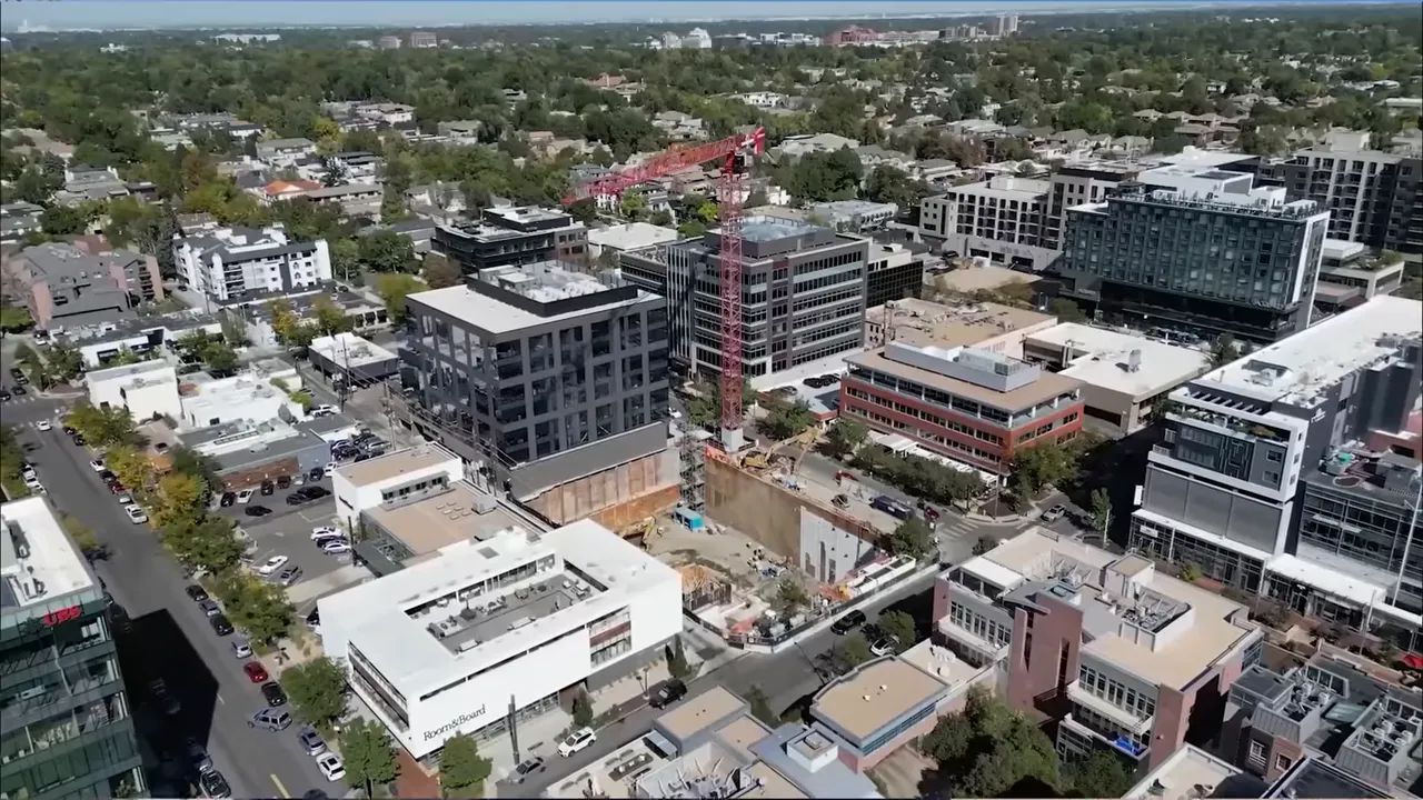On-screen overview of East Colfax BRT route, bus-only lanes, and projected travel-time reductions