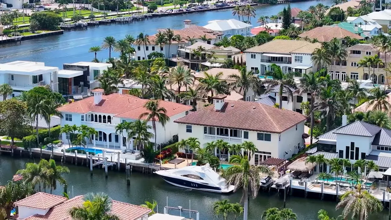 Map marking several waterfront neighborhoods north of downtown Boca Raton