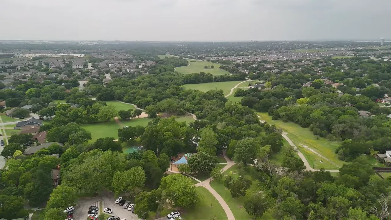 Aerial view of Lake Pflugerville showing a 3-mile loop along the waterfront