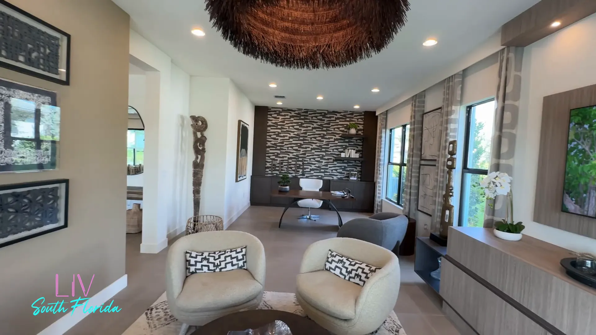Close-up on architectural details of model home