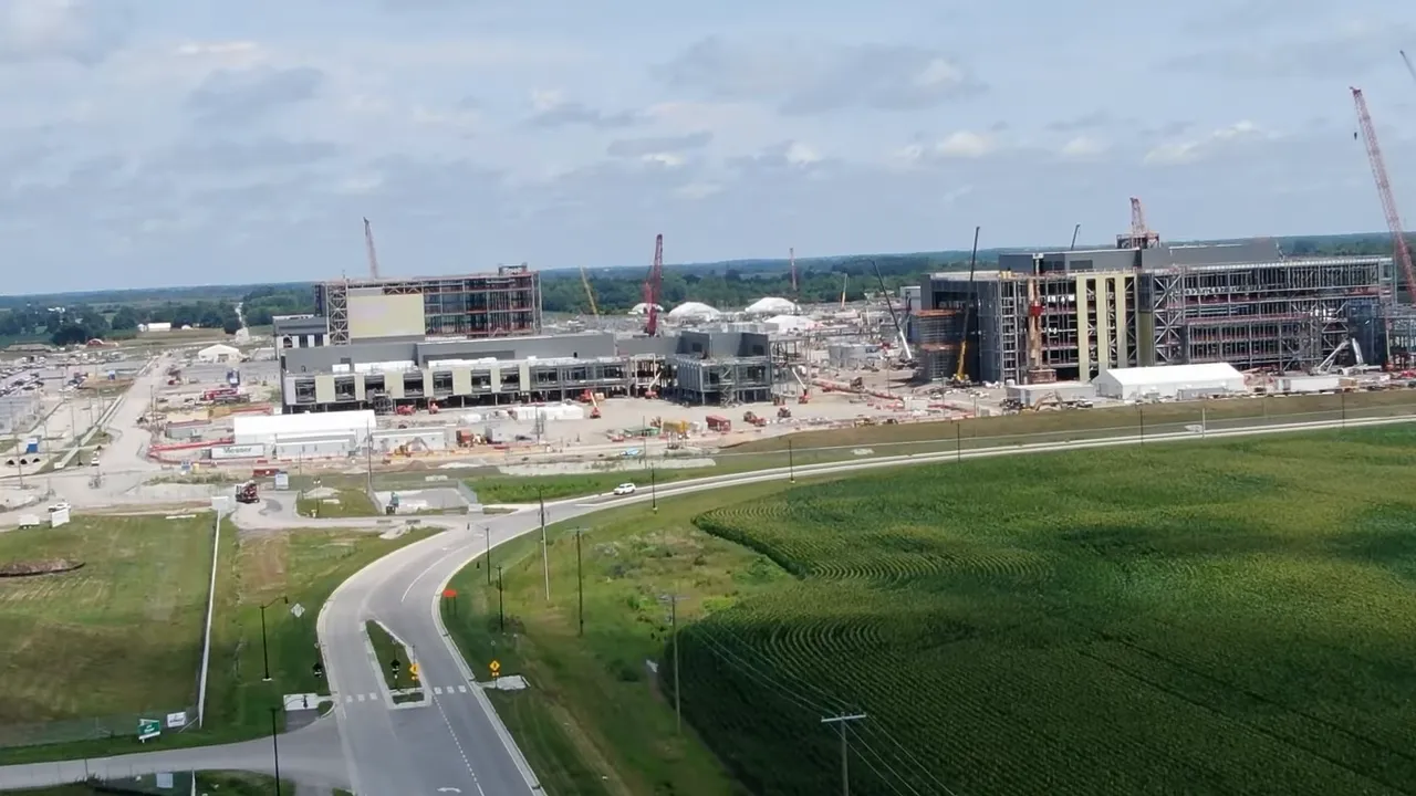 Aerial map view with a blue highlighted area and the label 'INDIANAPOLIS' centered over the region