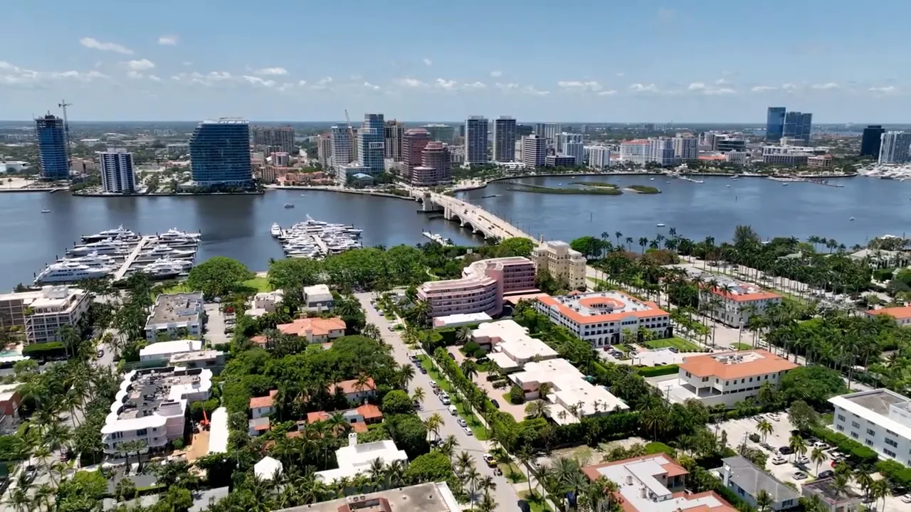 Aerial view of Palm Beach County FL