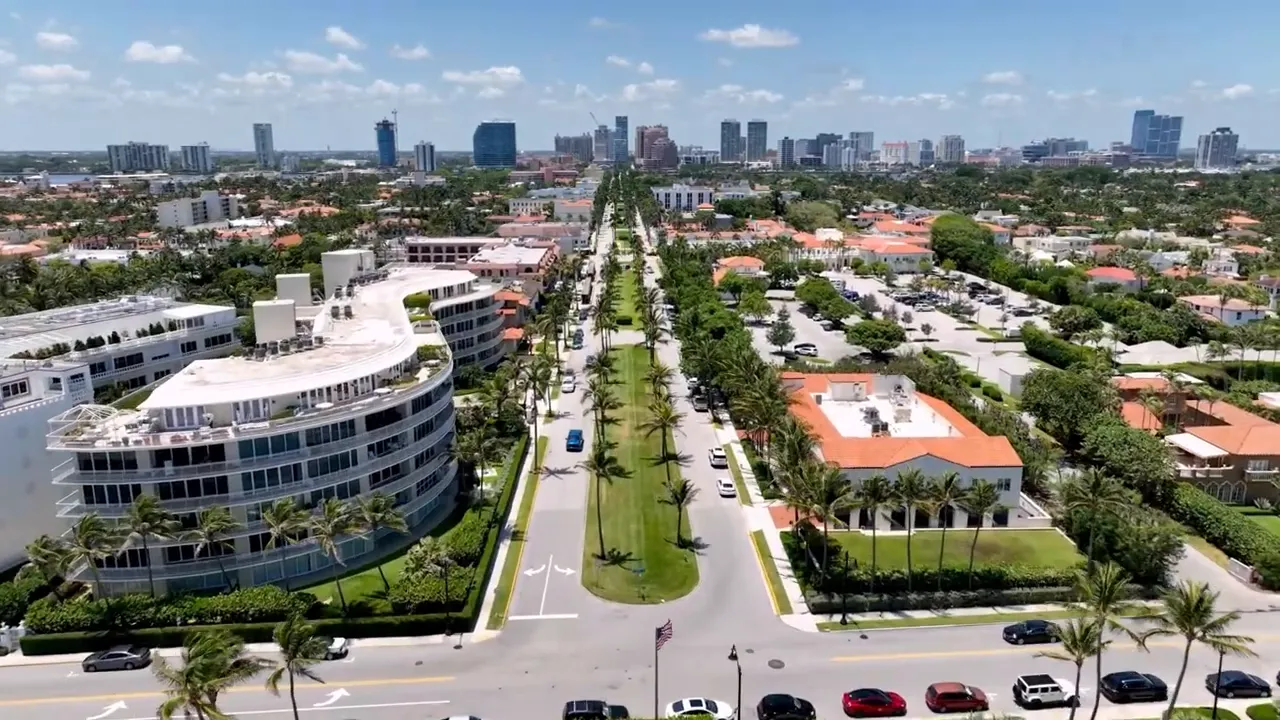 Aerial view of Palm Beach County FL