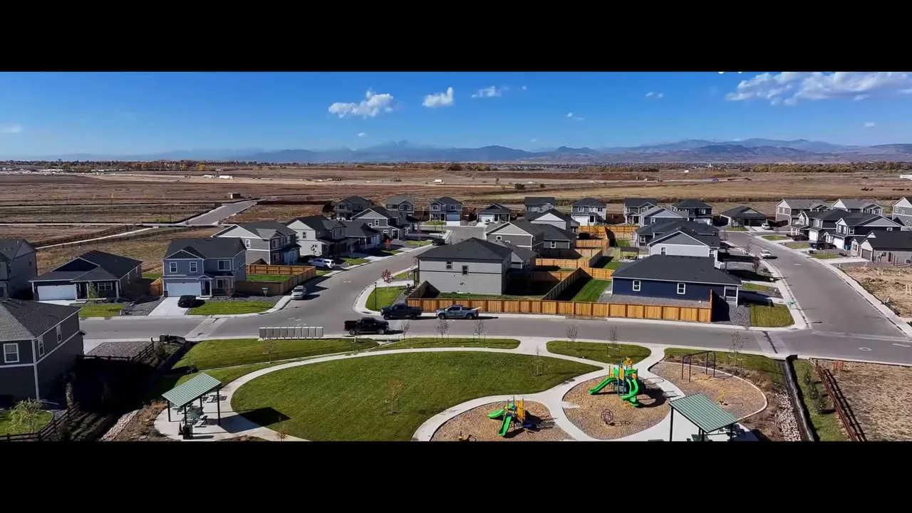 Aerial view of a developing neighborhood with text reading 5 moves