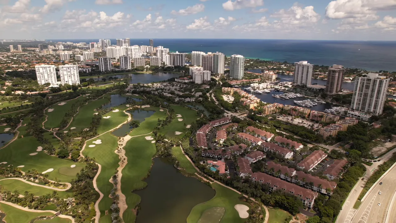 Presenter beside a Palm Beach County infographic with a highlighted callout showing cash sales as 63.1% of closed sales.