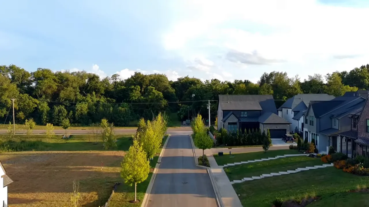 Aerial view of new homes in Reese, Franklin TN