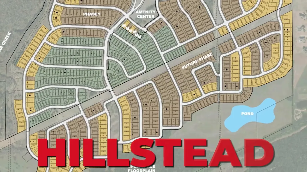Illustrated site plan map with Hillstead labeled in red
