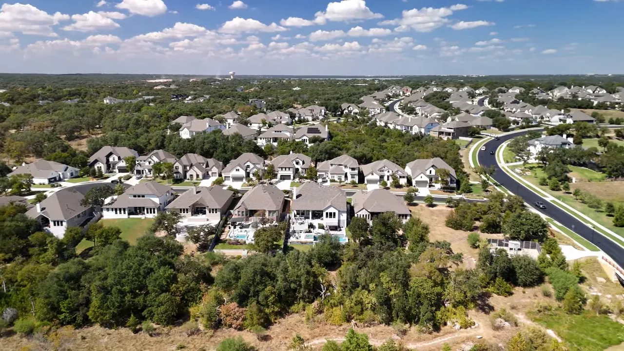 Side-by-side Highland Homes listings with a prominent $485,000 label over the Katy home on the left and a Georgetown listing on the right, illustrating the price gap.