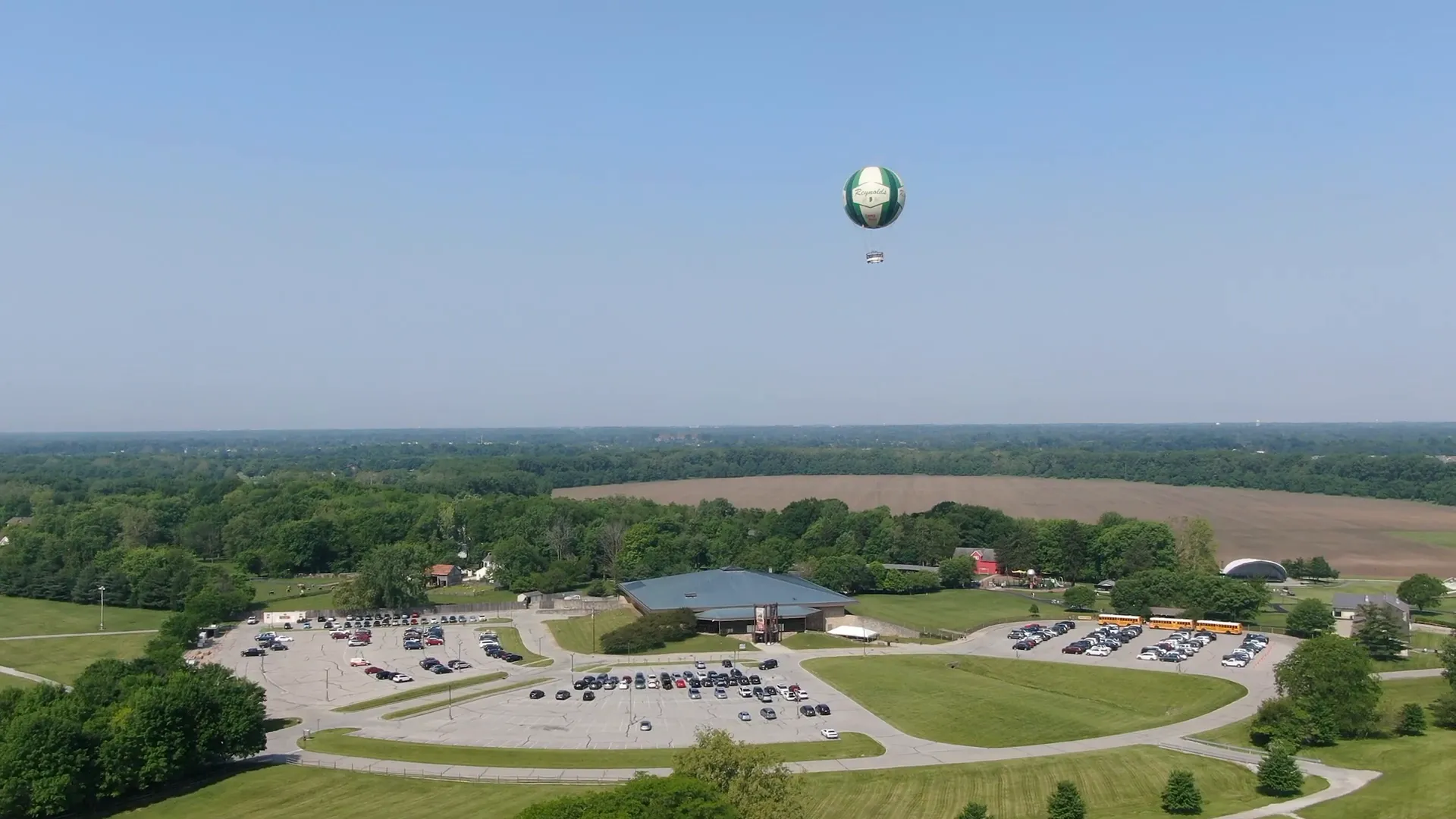 Connor Prairie entrance sign and grounds