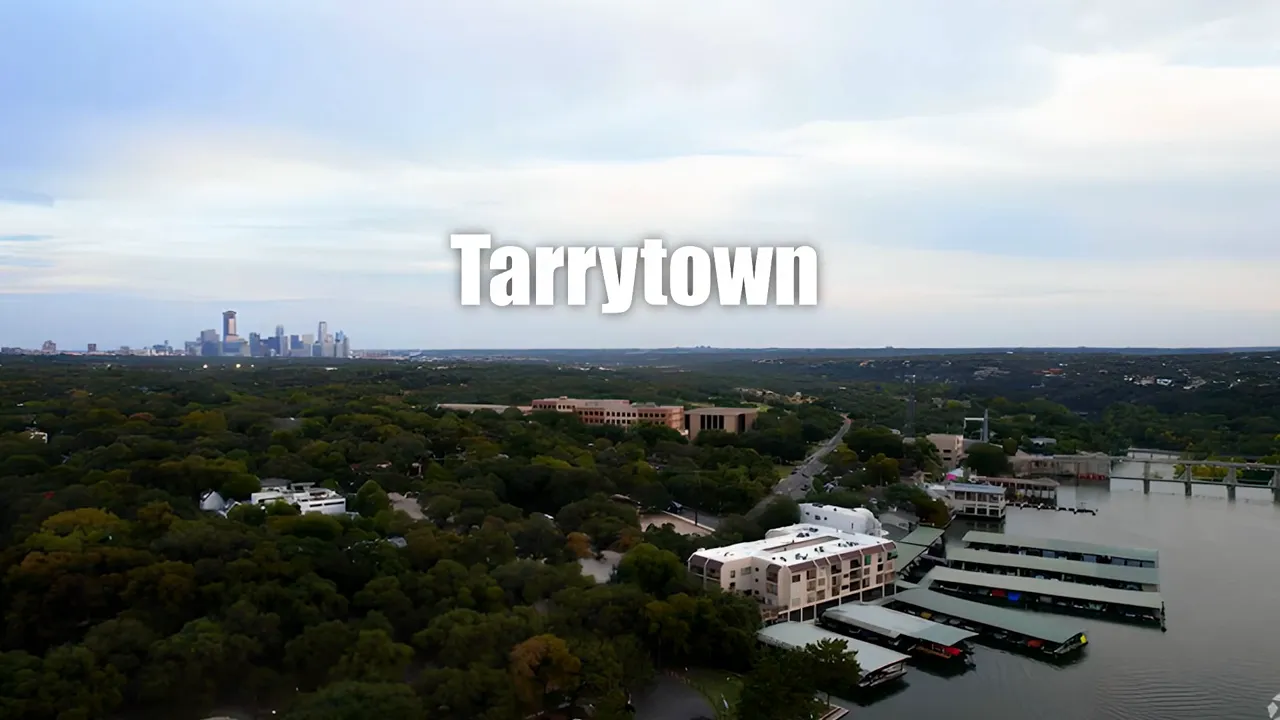 Map highlighting the Tarrytown neighborhood area in Austin