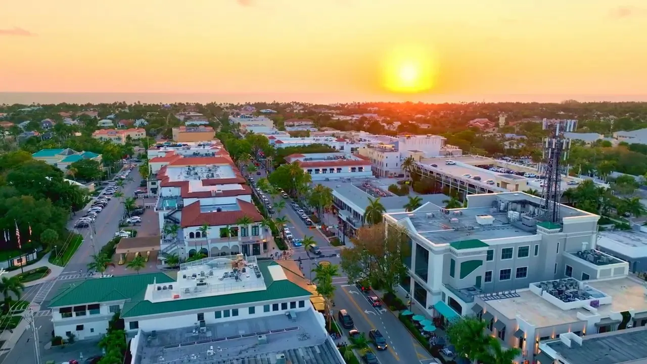 Aerial view Olde Naples FL
