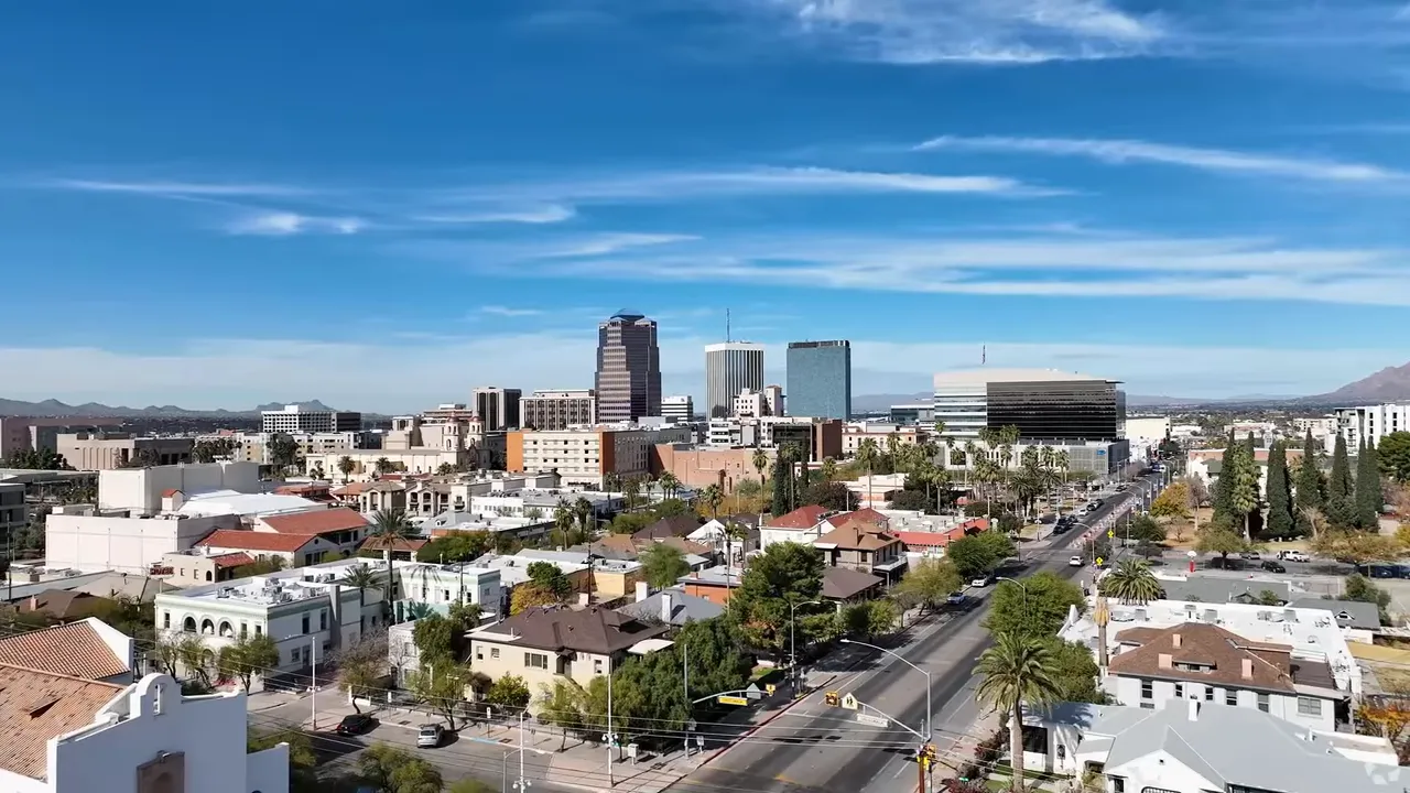 Aerial view of Central Tucson AZ