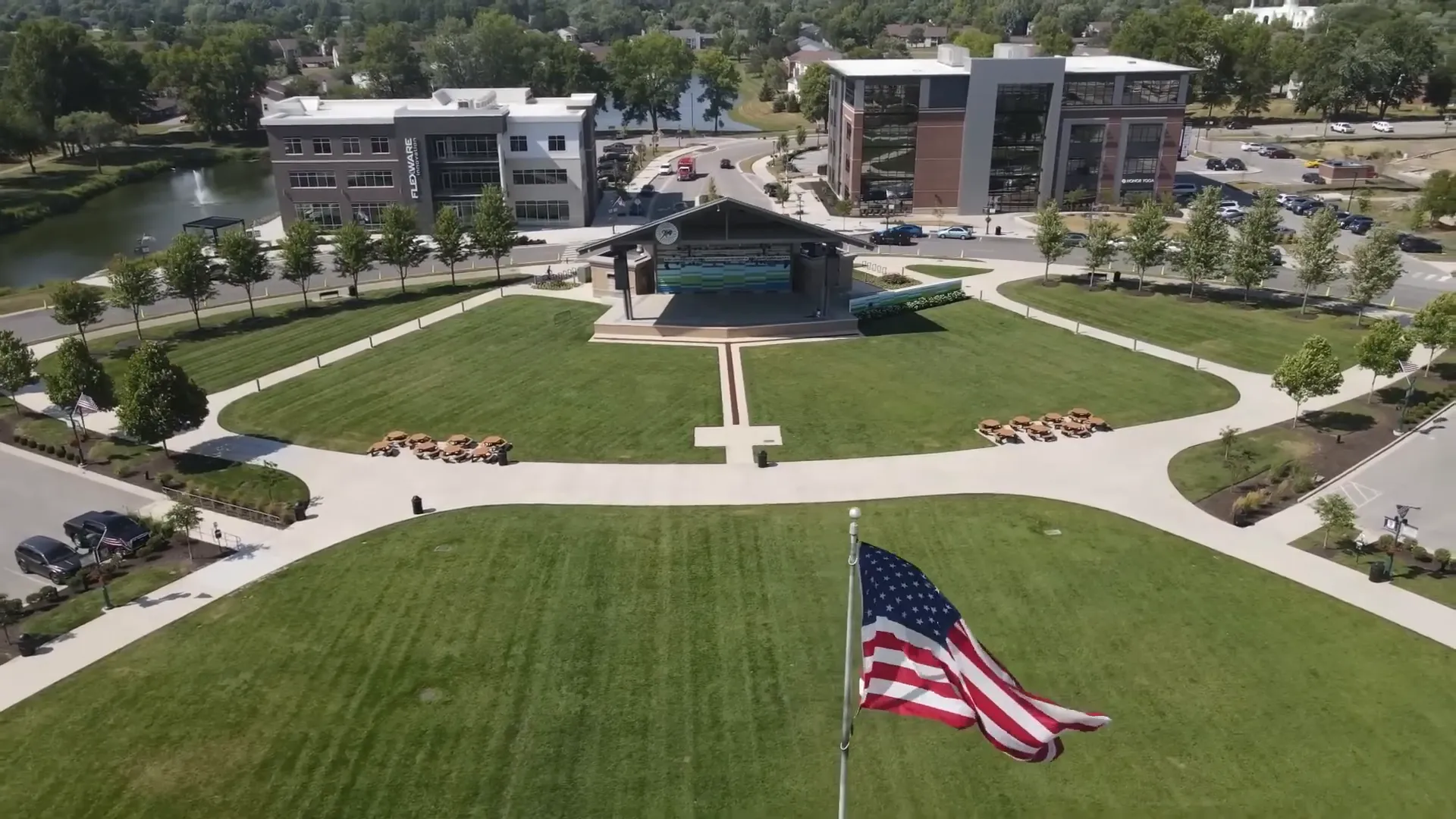 Fishers Nickel Plate District farmers market and amphitheater