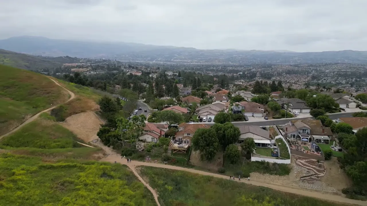 Aerial view of Yorba Linda CA