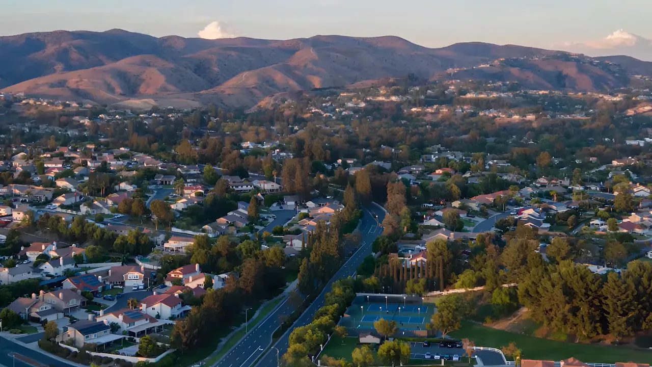 Aerial view of Yorba Linda CA