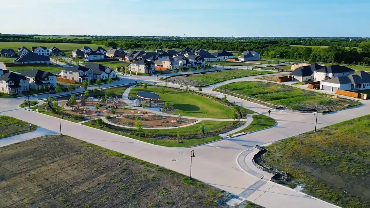 Aerial view of Forney TX community
