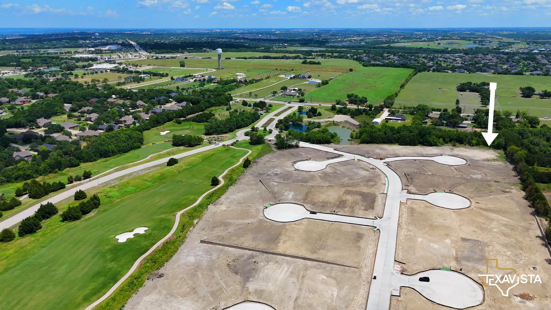 Drone view of private forest-backed lot at Heath Golf & Yacht Club