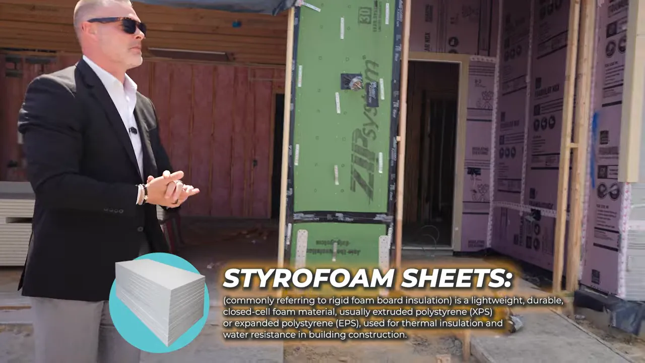Exterior foam sheathing and sealing system shown during a pre-drywall inspection in DFW