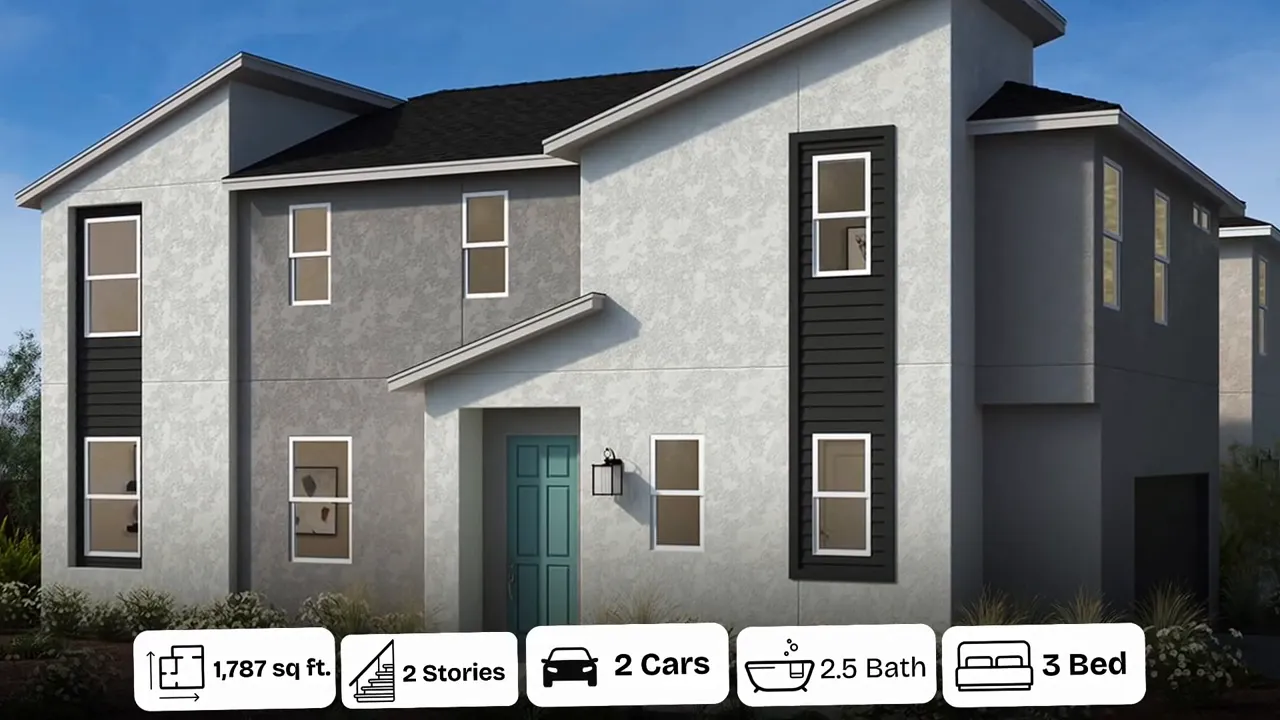 Exterior view of the sales office and 1688 model