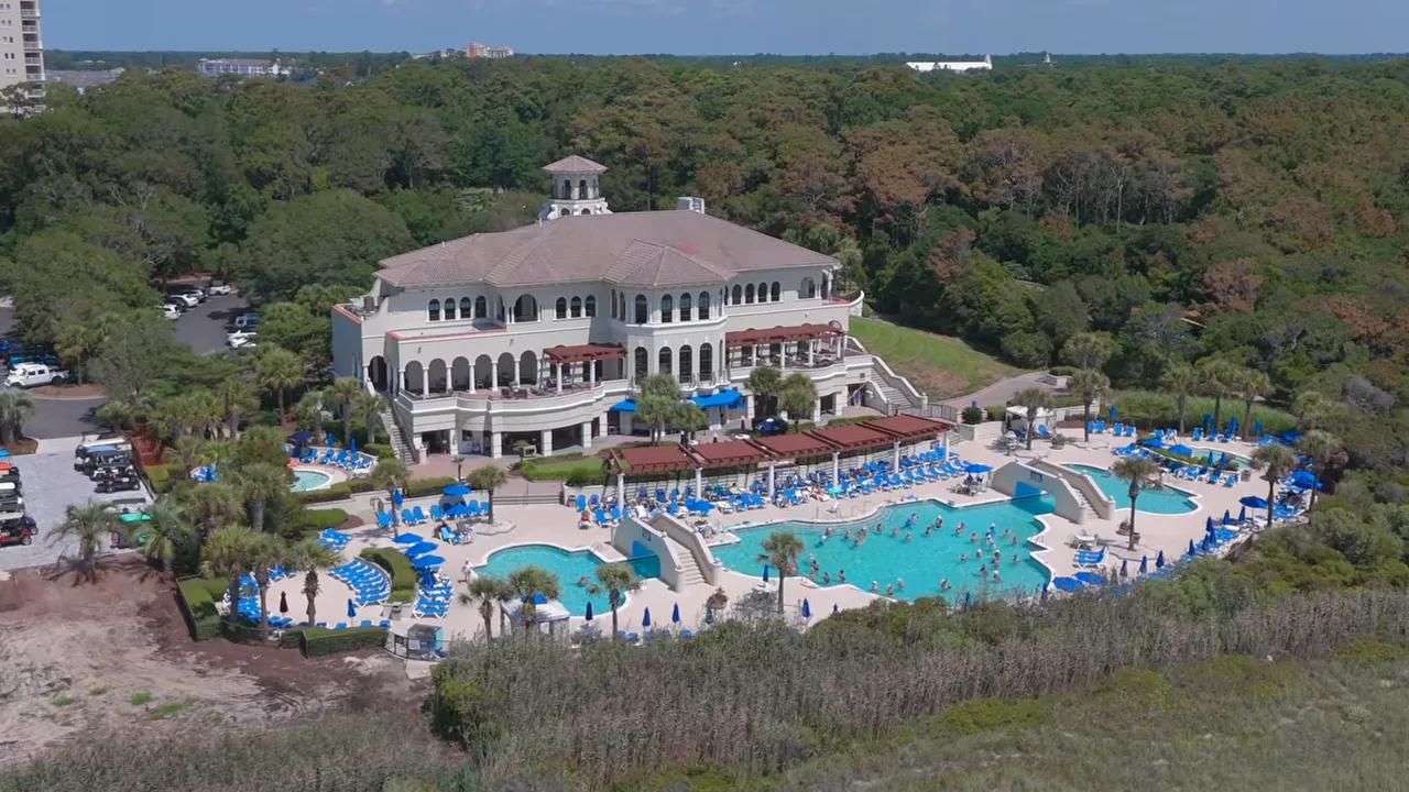 Aerial map view highlighting North Village in the Grand Dunes area near Myrtle Beach