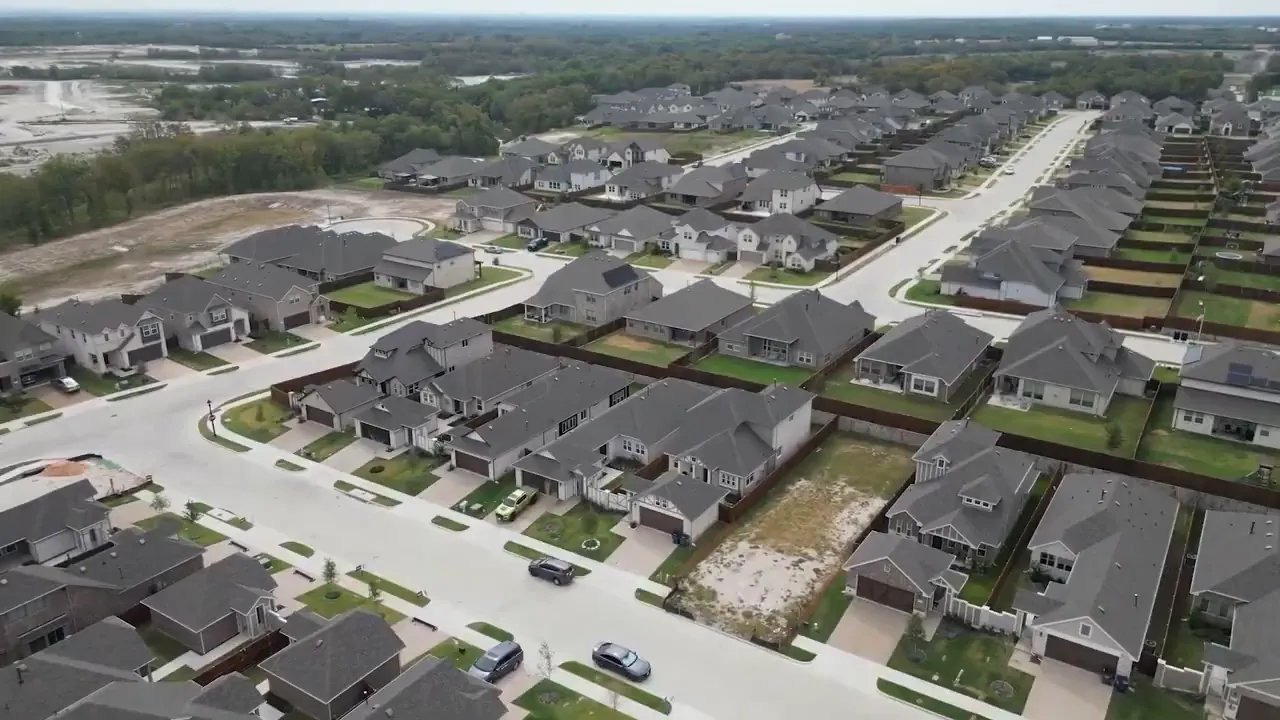 TREC logo with bold text 'Regulates Resale Real Estate' over an aerial neighborhood view